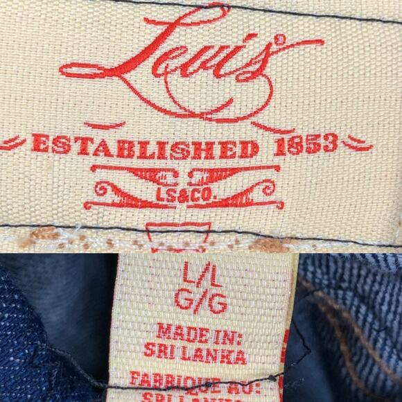 Levi's Custom Dark Rinse Denim Trucker Vest w/ Back Patches Large - Picture 4 of 5